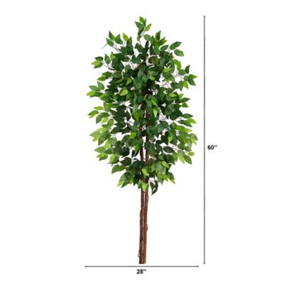 Image showing  5 ft. Artificial Double Trunk Ficus Tree