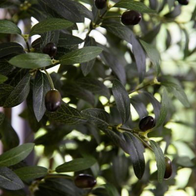 Image showing  6 ft. Artificial Olive Tree with White Decorative Planter
