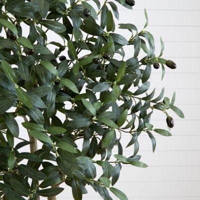 Image showing  6 ft. Artificial Olive Tree with White Decorative Planter