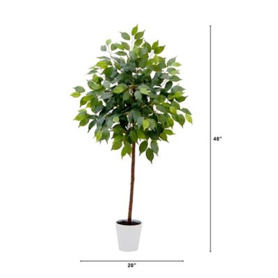 Image showing  4 ft. Artificial Ficus Tree in Decorative Planter