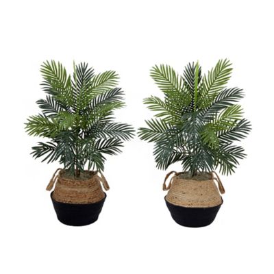 Nearly Natural 3 ft. Artificial Areca Palm Tree with Handmade Jute & Cotton Basket DIY KIT  (Set of 2)