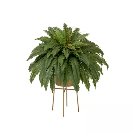 Nearly Natural 32" Artificial Boston Fern with Metal Planter and Stand DIY KIT Artificial Plants & Flowers