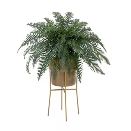 Nearly Natural 34 in Artificial River Fern Plant in Metal Pot with Stand DIY KIT Artificial Plants & Flowers