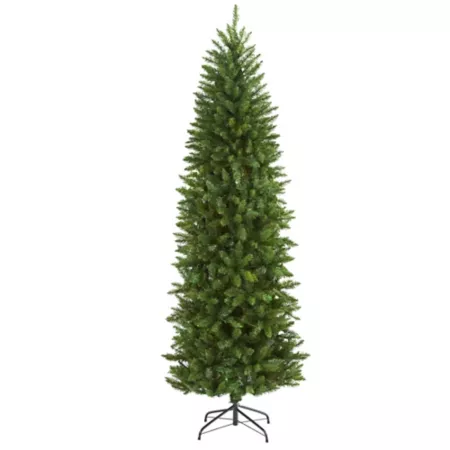 Nearly Natural 6.5 ft Slim Green Mountain Pine Artificial Christmas Tree with 851 Bendable Branches Artificial Christmas Trees