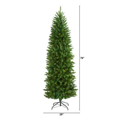 Image showing  6.5 ft. Slim Green Mountain Pine Artificial Christmas Tree with 851 Bendable Branches