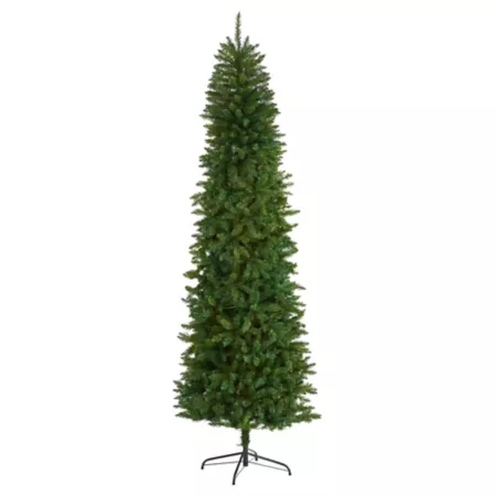 8' Slim Green Mountain Pine Artificial Christmas Tree with 1 348 Bendable Branches Nearly Natural Artificial Christmas Trees