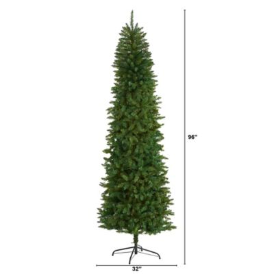 Image showing  8 ft. Slim Green Mountain Pine Artificial Christmas Tree with 1348 Bendable Branches