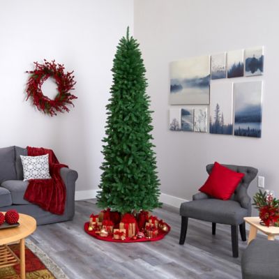Image showing  8 ft. Slim Green Mountain Pine Artificial Christmas Tree with 1348 Bendable Branches