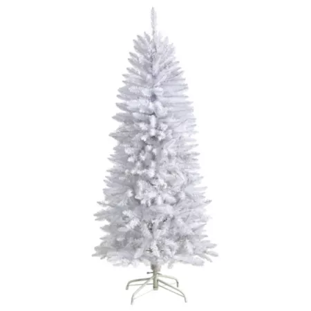 5' Slim White Artificial Christmas Tree with 491 Bendable Branches Nearly Natural Artificial Christmas Trees