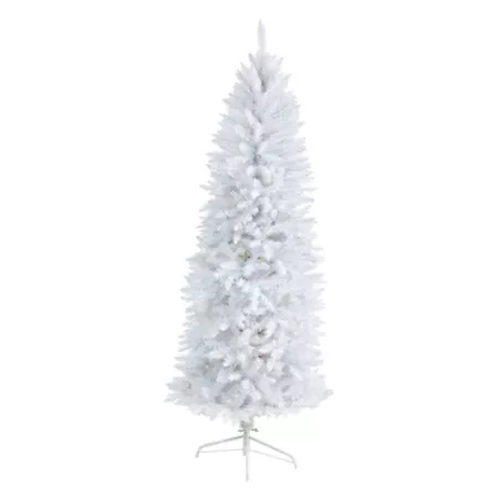 6' Slim White Almost Natural Artificial Christmas Tree with 743 Bendable Branches Artificial Christmas Trees