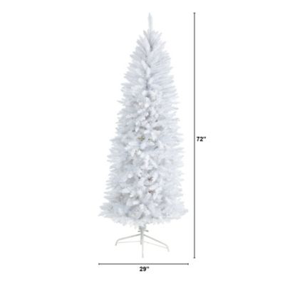 Image showing  6 ft. Slim White Artificial Christmas Tree with 743 Bendable Branches