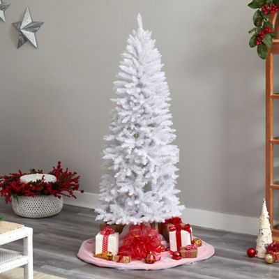 Image showing  6 ft. Slim White Artificial Christmas Tree with 743 Bendable Branches