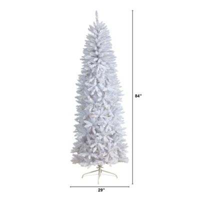 Image showing  7 ft. Slim White Artificial Christmas Tree with 995 Bendable Branches
