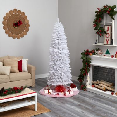 Image showing  7 ft. Slim White Artificial Christmas Tree with 995 Bendable Branches