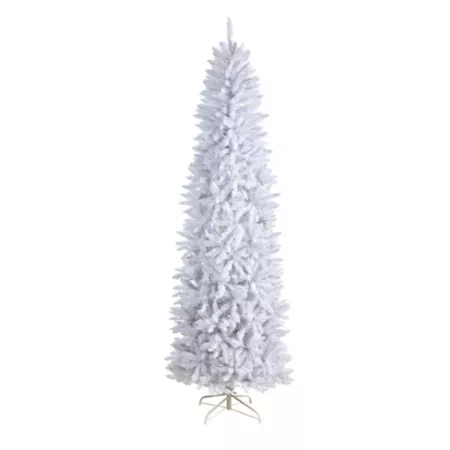 8 ft Slim White Almost Natural Artificial Christmas Tree with 1 348 Bendable Branches Artificial Christmas Trees