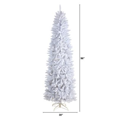 Image showing  8 ft. Slim White Artificial Christmas Tree with 1348 Bendable Branches