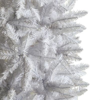 Image showing  8 ft. Slim White Artificial Christmas Tree with 1348 Bendable Branches