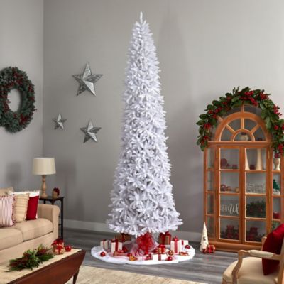 Image showing  12 ft. Slim White Artificial Christmas Tree with 3235 Bendable Branches