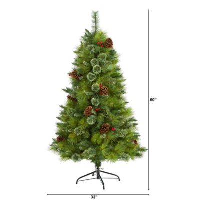 Image showing  5 ft. Montana Mixed Pine Artificial Christmas Tree with Pine Cones, Berries and 510 Bendable Branches
