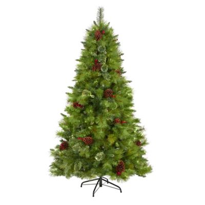 Nearly Natural 6 ft. Montana Mixed Pine Artificial Christmas Tree with Pine Cones, Berries and 814 Bendable Branches