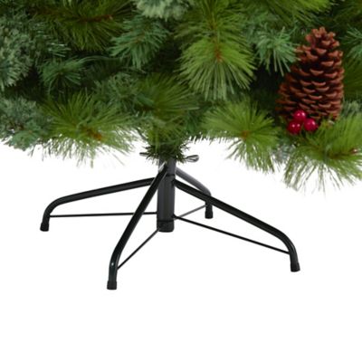 Image showing  6 ft. Montana Mixed Pine Artificial Christmas Tree with Pine Cones, Berries and 814 Bendable Branches