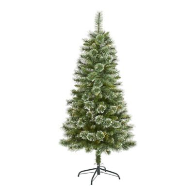 Nearly Natural 5 ft. Wisconsin Slim Snow Tip Pine Artificial Christmas Tree with 298 Bendable Branches