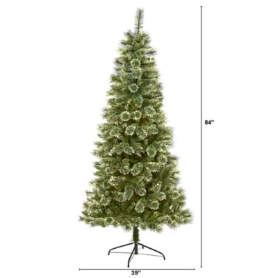 Image showing  7 ft. Wisconsin Slim Snow Tip Pine Artificial Christmas Tree with 652 Bendable Branches