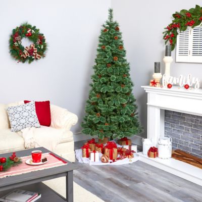 Image showing  7 ft. White Mountain Pine Artificial Christmas Tree with 723 Bendable Branches