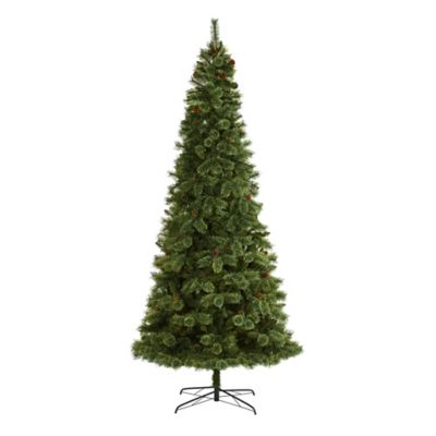 Nearly Natural 10 ft. White Mountain Pine Artificial Christmas Tree with 1875 Bendable Branches