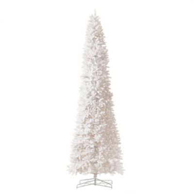 Nearly Natural 13 ft. Slim White Artificial Christmas Tree with 1350 Warm White LED Lights and 3924 Bendable Branches