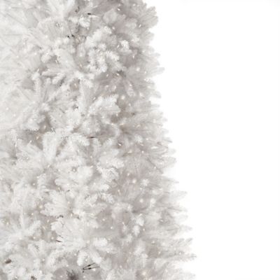 Image showing  13 ft. Slim White Artificial Christmas Tree with 1350 Warm White LED Lights and 3924 Bendable Branches