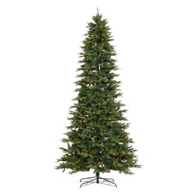 Nearly Natural 11 ft. Pre-Lit Belgium Fir Natural-Look Christmas Tree, 1,250 Clear LED Lights & 4,222 Bendable Branches