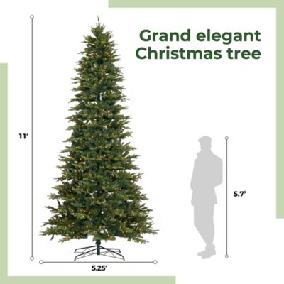 Image showing  11 ft. Pre-Lit Belgium Fir Natural-Look Christmas Tree, 1,250 Clear LED Lights & 4,222 Bendable Branches