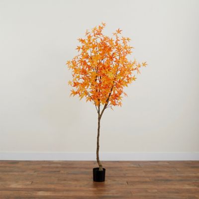 Image showing  7 ft. Autumn Maple Artificial Fall Tree, Orange