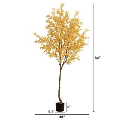Image showing  7 ft. Autumn Maple Artificial Fall Tree, Yellow