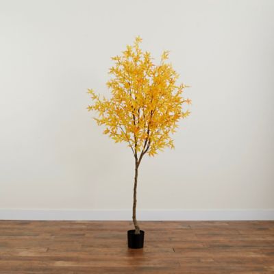 Image showing  7 ft. Autumn Maple Artificial Fall Tree, Yellow