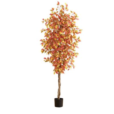 Nearly Natural 7 ft. Autumn Ficus Artificial Fall Tree