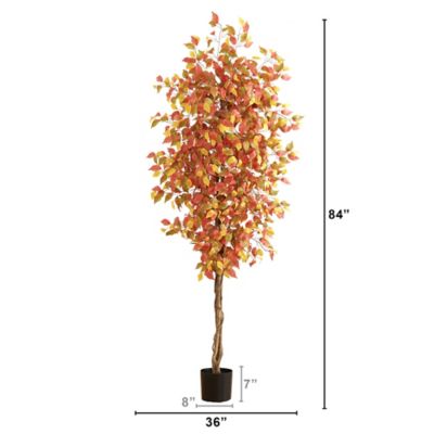Image showing  7 ft. Autumn Ficus Artificial Fall Tree