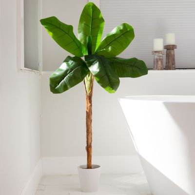 Image showing  4 ft. Artificial Banana Tree in Decorative Planter