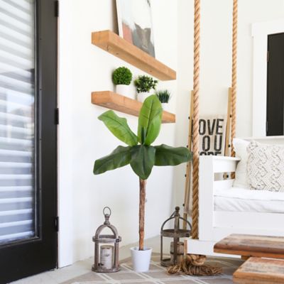 Image showing  4 ft. Artificial Banana Tree in Decorative Planter