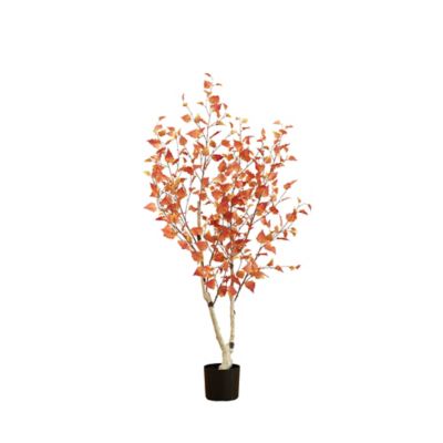 Nearly Natural 5 ft. Autumn Birch Artificial Fall Tree