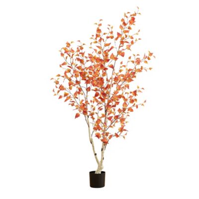 Nearly Natural 6 ft. Autumn Birch Artificial Fall Tree