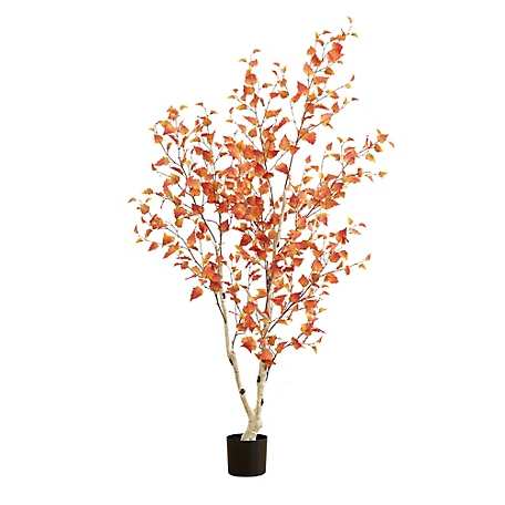 Nearly Natural 6 ft. Autumn Birch Artificial Fall Tree