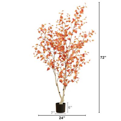 Image showing  6 ft. Autumn Birch Artificial Fall Tree