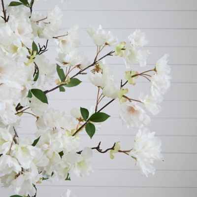 Image showing  6 ft. Artificial Cherry Blossom Tree in White Decorative Planter