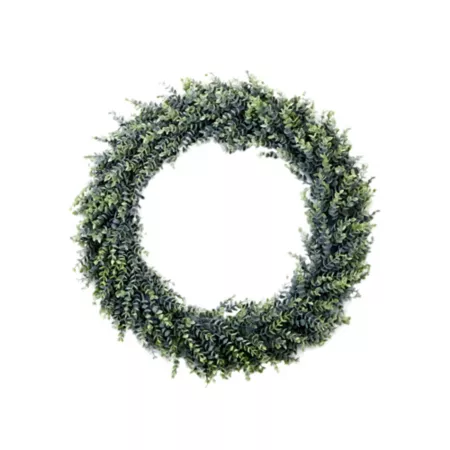 Nearly Natural 20 in Artificial Eucalyptus Boxwood Wreath Artificial Plants & Flowers