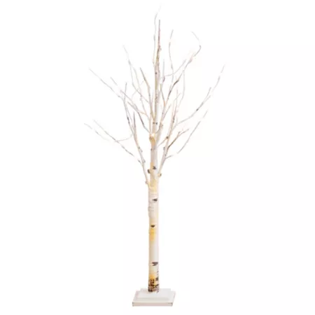 Almost Natural Pre-Lit 4 Foot Artificial Birch Tree with 50 Warm White LED Lights Artificial Christmas Trees