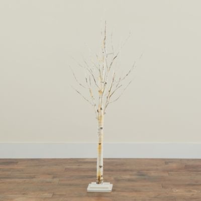 Image showing 7 th Nearly Natural 4 ft. Pre-Lit Artificial Birch Tree with 50 Warm White LED Lights