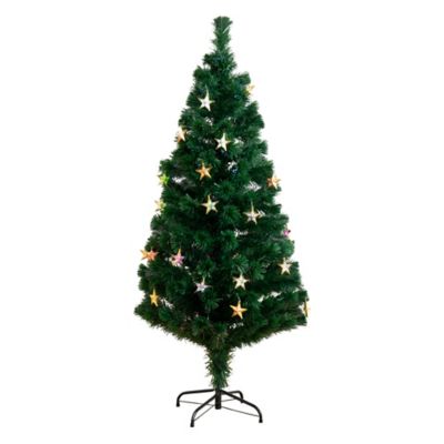 Nearly Natural 5 ft. Pre-Lit Fiber Optic Artificial Christmas Tree with 60 Colorful Star-Shaped LED Lights