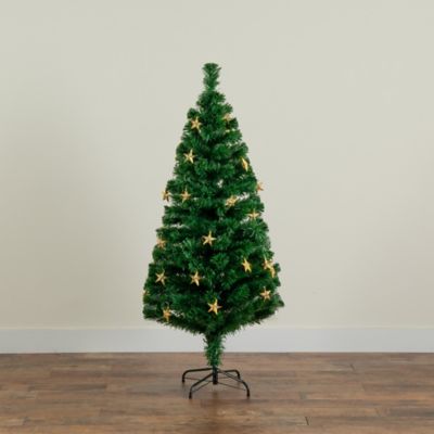 Image showing 7 th Nearly Natural 5 ft. Pre-Lit Fiber Optic Artificial Christmas Tree with 60 Colorful Star-Shaped LED Lights